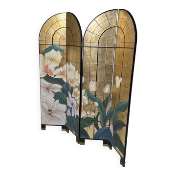 French four-panel room divider by Fournier Decoration Paris, 1980s