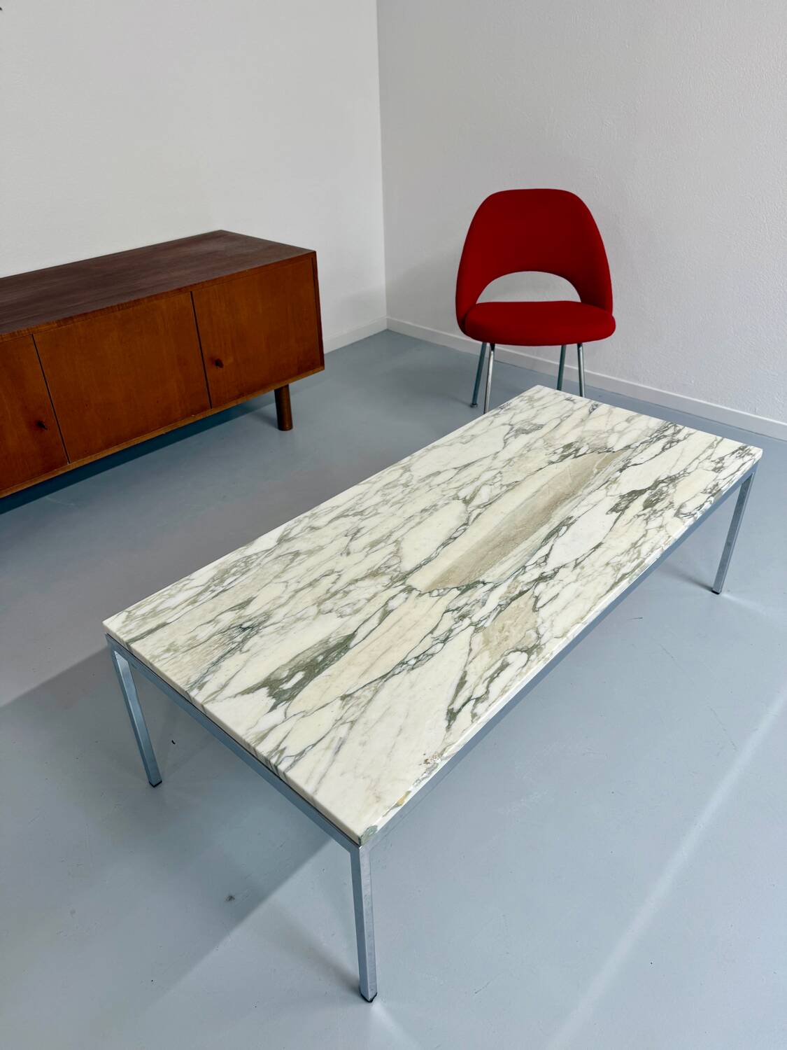 Florence Knoll 70s vintage metal marble coffee table