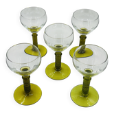 Lot de 5 verres à vin Roemer verts
