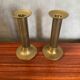 Antique Pair Of Vintage Brass Column Candle Holders