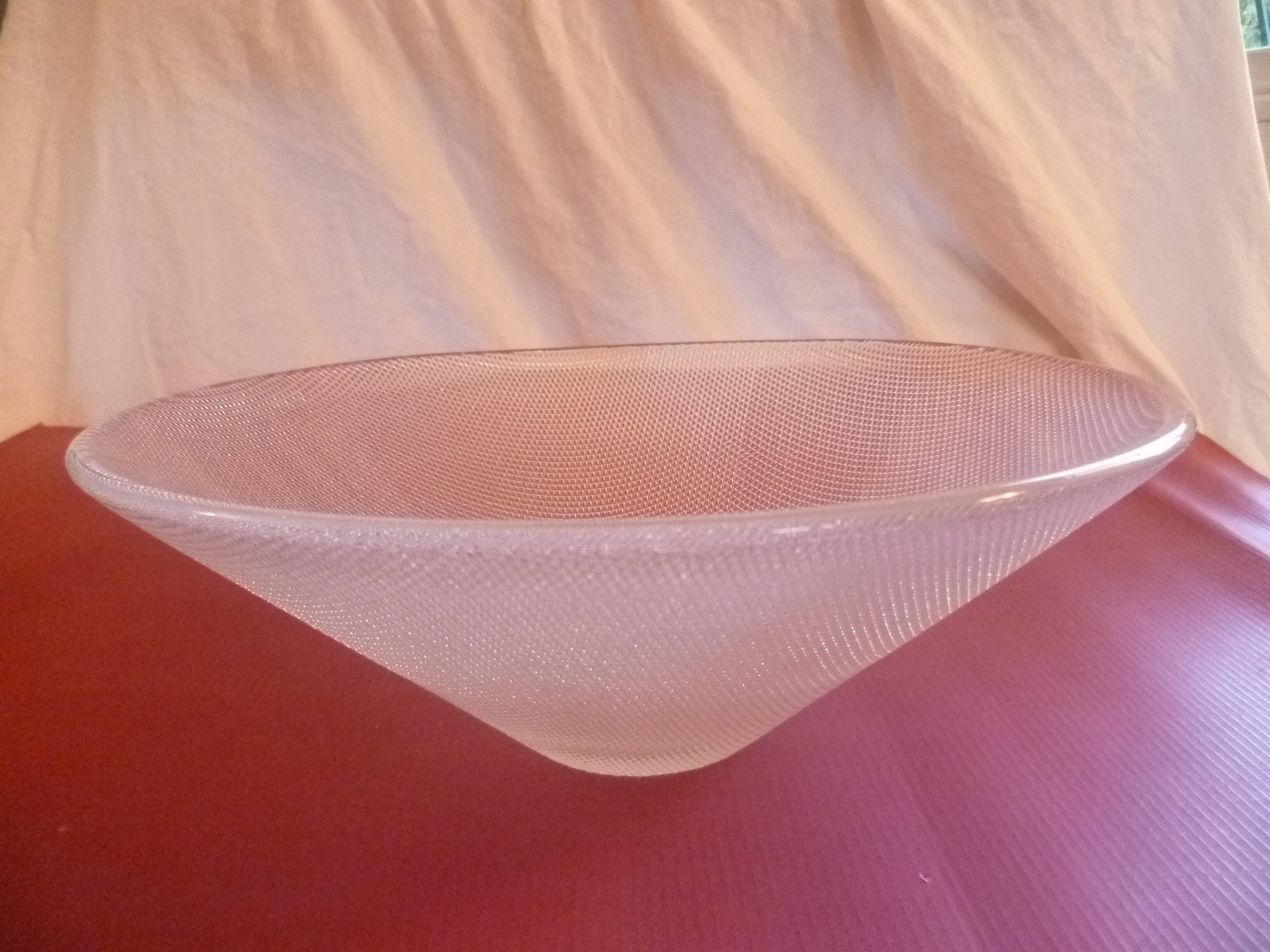 HOLMGAARD SCANDINAVIAN DESIGN / LARGE COUPE SALAD BOWL 70's glassware