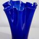Vintage dark navy blue artistic vase from the mid-20th century.