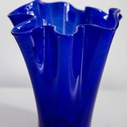 Vintage dark navy blue artistic vase from the mid-20th century.