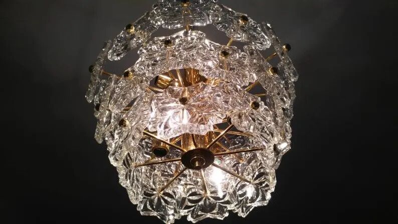 Glass Chandelier Kinkeldey, 1970s