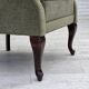 1960s, Danish armchair, green furniture velour, beech wood legs.