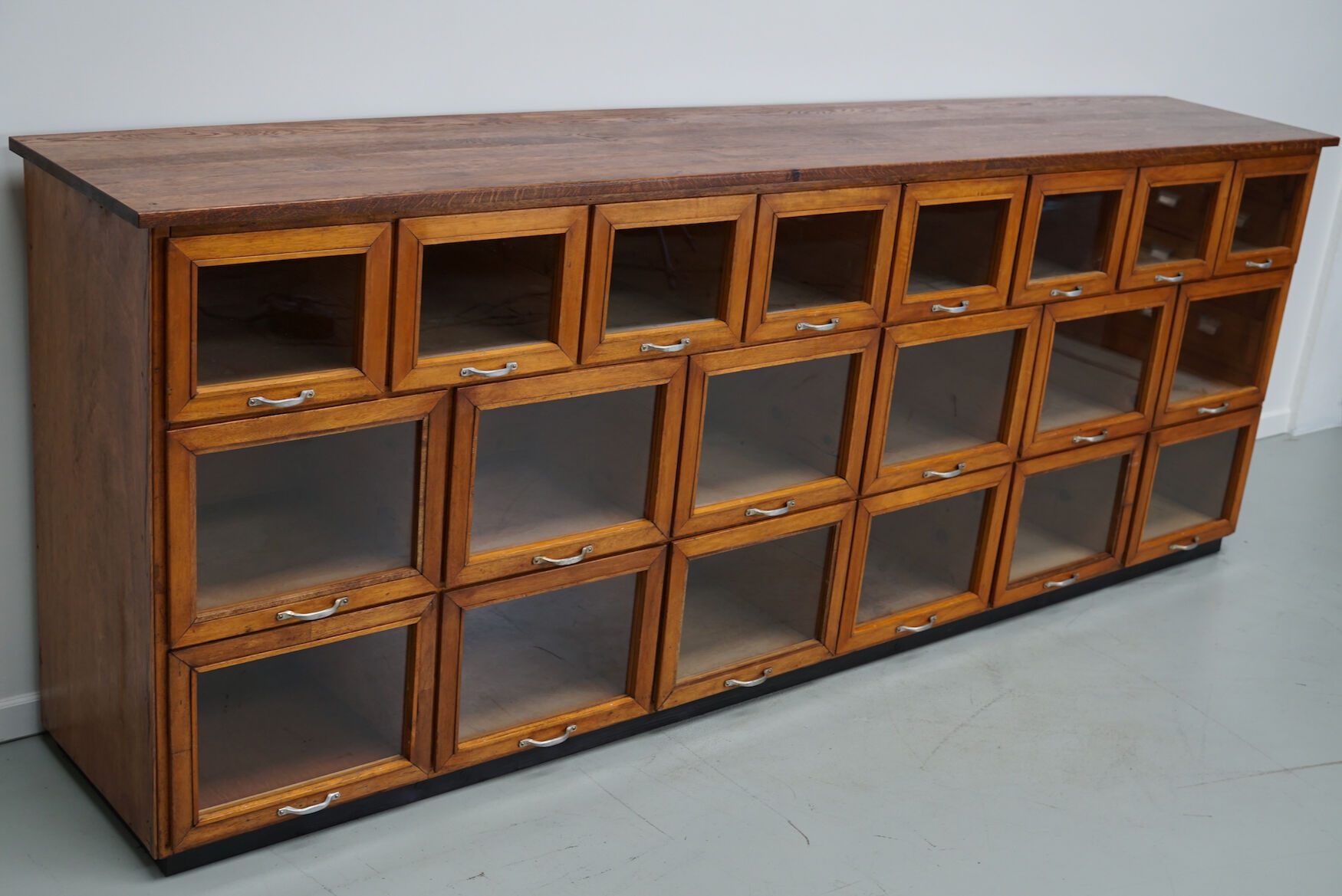 Vintage oak haberdashery cabinet / display cabinet, Netherlands, 1950s