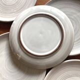 6 glazed stoneware plates, Denmark