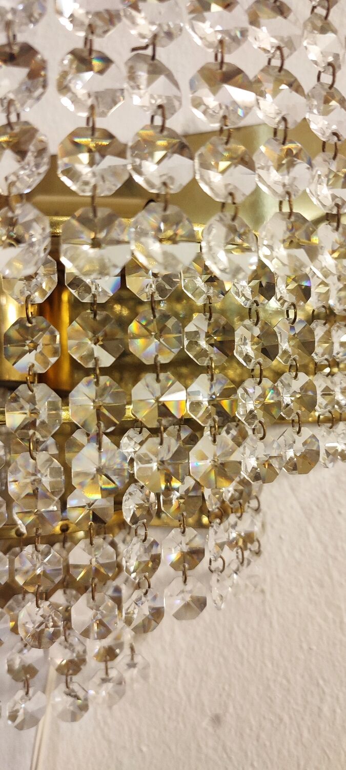 Appliques murales en cristal France années 1970