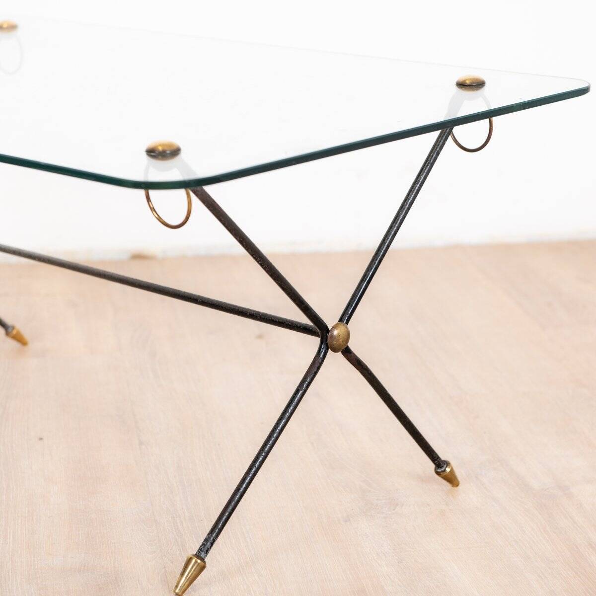 Metal and glass coffee table, 1960