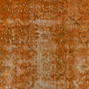 Tapis Vintage Orange Ocre Patiné, Style Bohème Chic