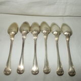 Set of 6 small silver metal spoons