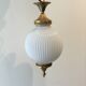 Suspension globe opal glass and brass