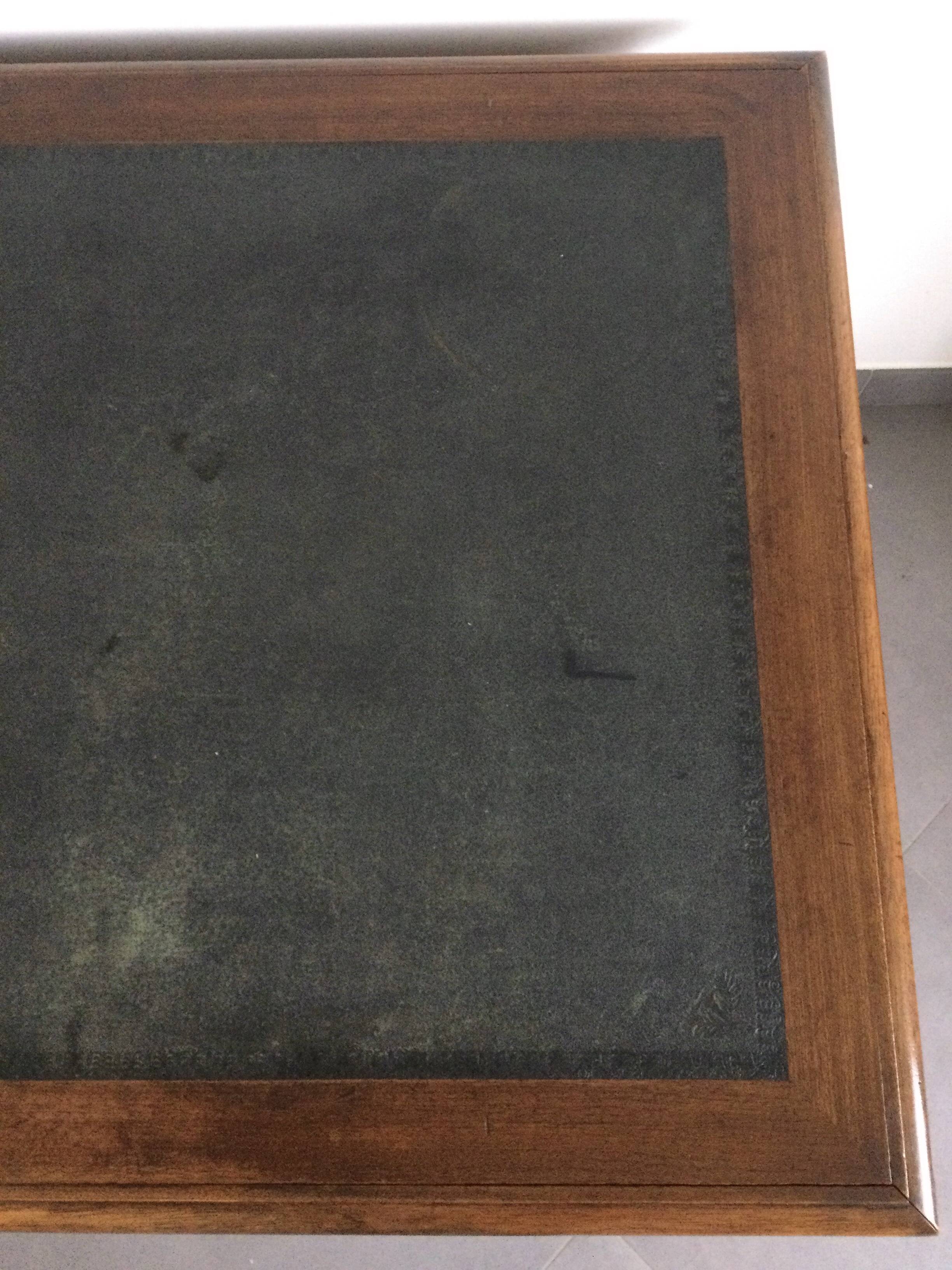 Empire desk with mahogany and oak pedestals