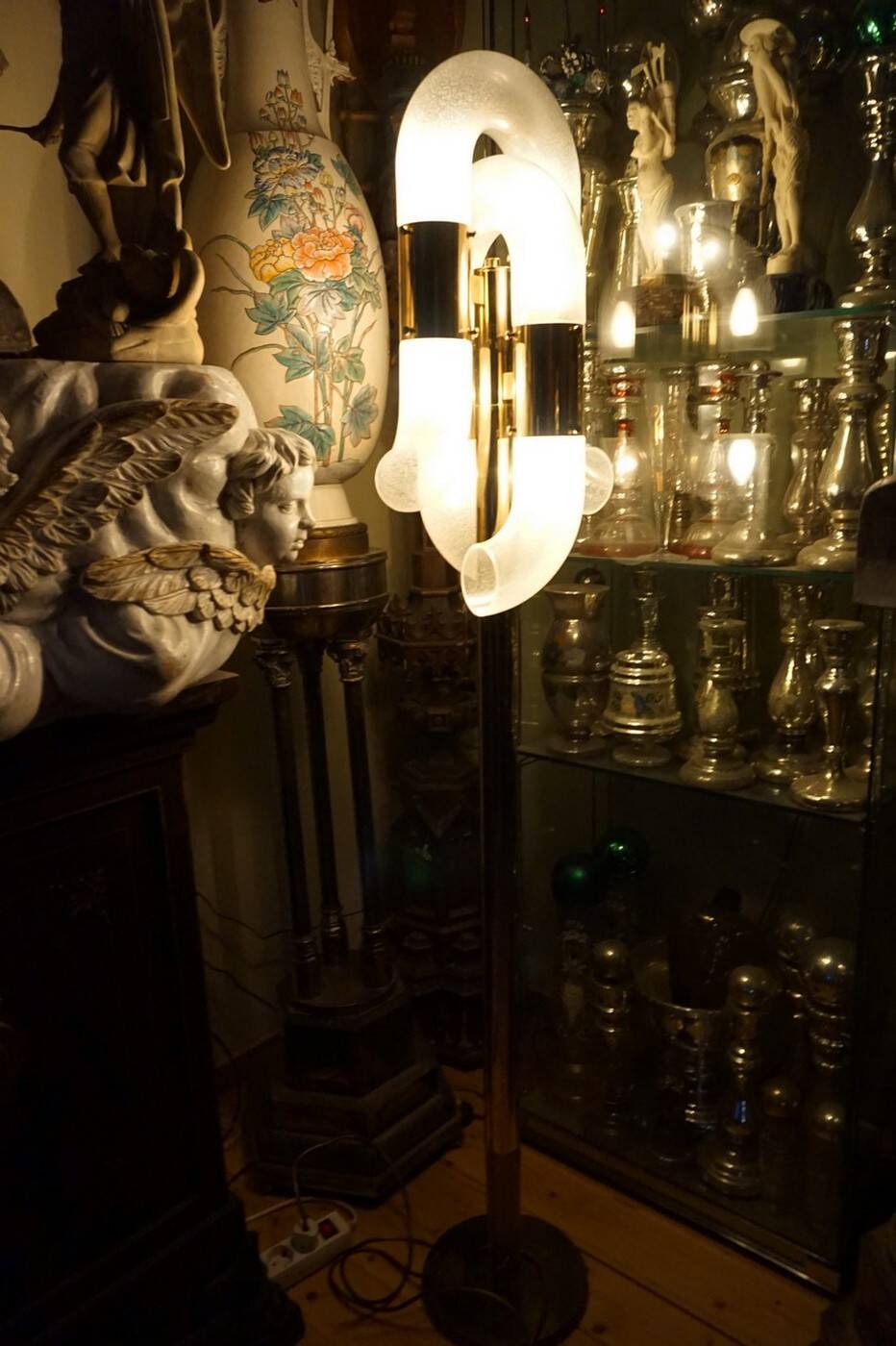 Lampe de sol en verre de Murano par Aldo Nason pour Mazegga, années 1970.