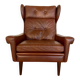 Vintage Danish retro mid-century Svend Skipper caramel brown leather chair