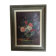 Oil on panel: still life with a bouquet of flowers on a bed