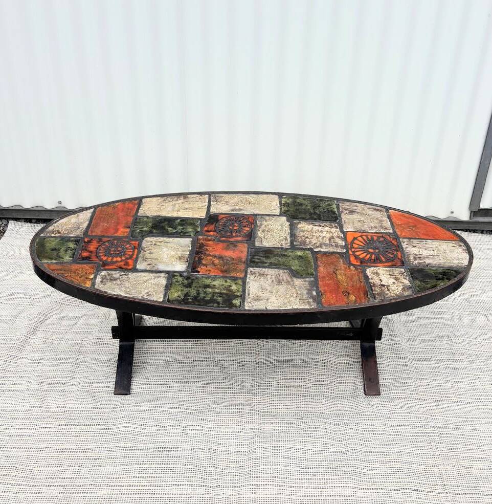 Ceramic and metal coffee table