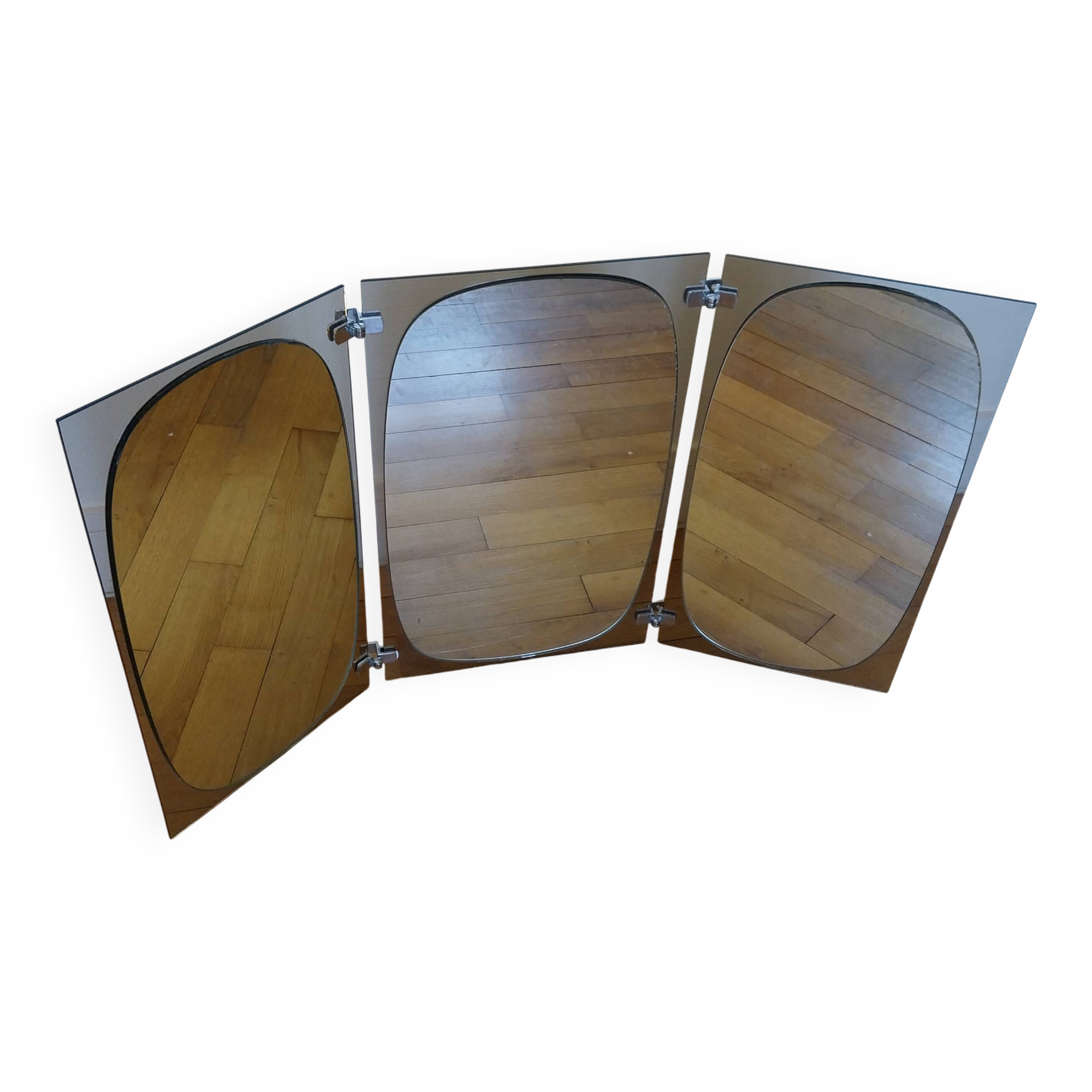 Vintage Fontana Arte triptych mirror