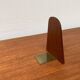 Mid-century Scandinavian bookends in teak and brass.