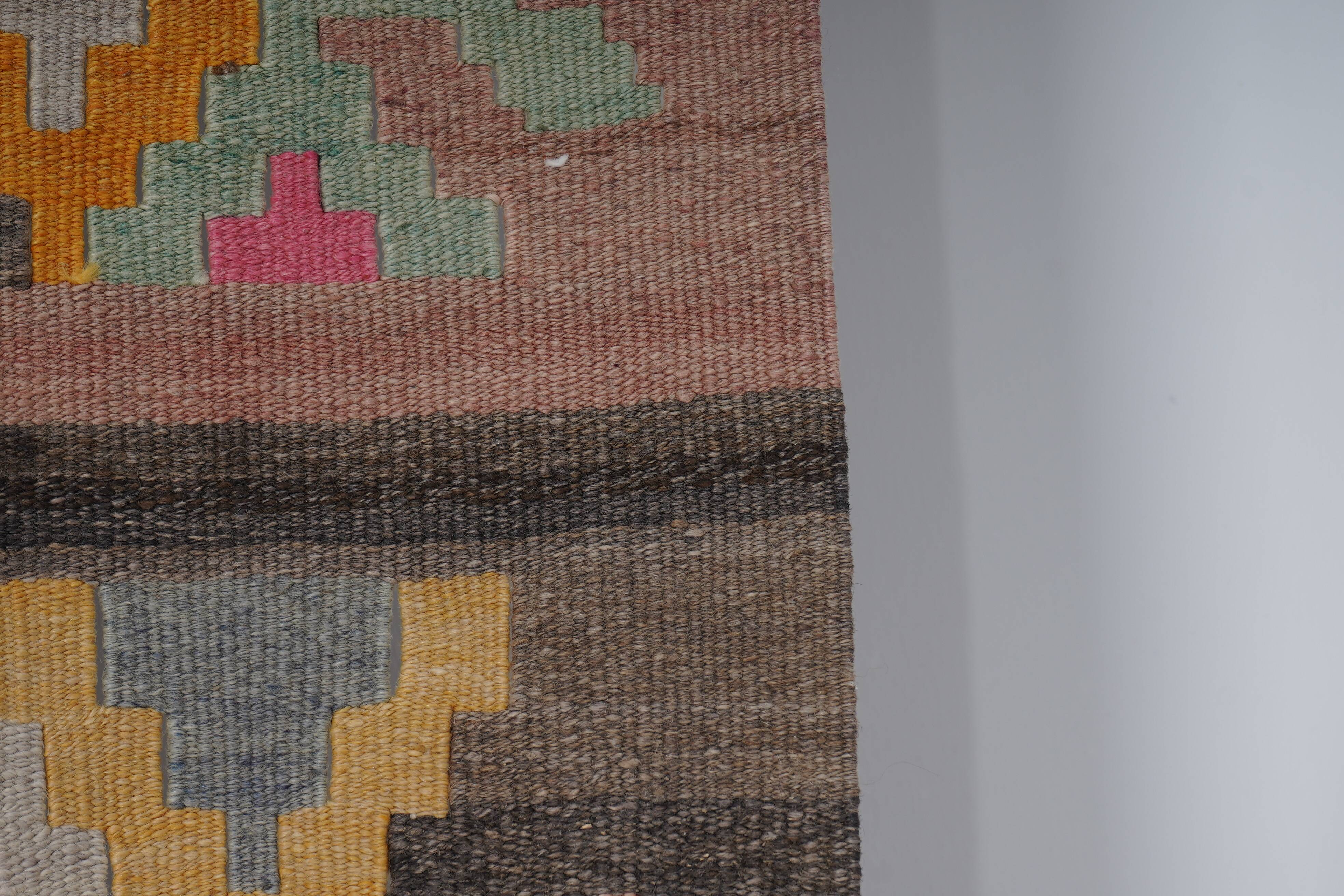 Vintage Turkish Oushak Handwoven Rug 72x384 cm