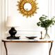 Vintage sun wall mirror in gilded wood, 1960