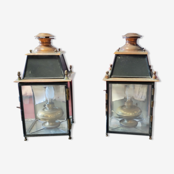 Pair of railway lanterns