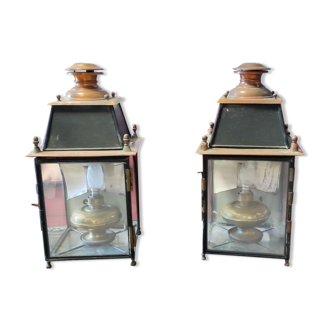 Pair of railway lanterns