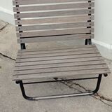 Metal and wood bench