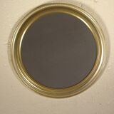 Round mirror in gilded metal 24 cm