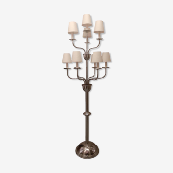 Candelabre chromé à 10x bras Art Deco