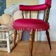 Napoleon III office chair in fuchsia velvet