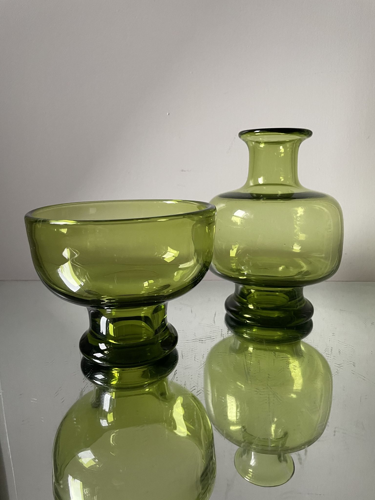 Pair of 1960’s danish glass by Per Lutken
