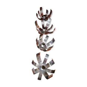 Four 70's flower wall light