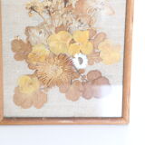 Nice table of dried flowers on beige linen