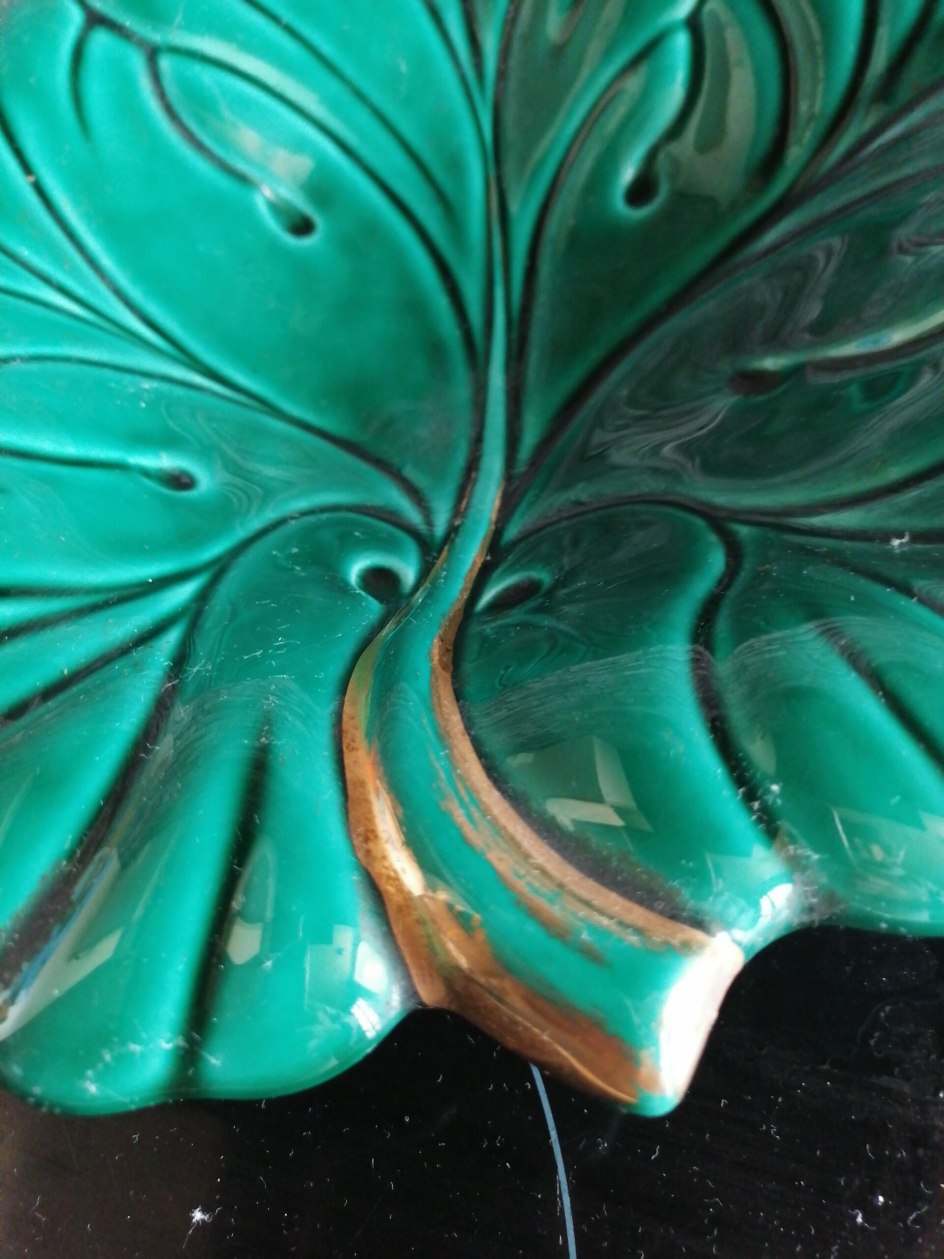Ceramic fruit cut style vallauris 1950 60 green