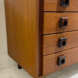 Mid century modern chest of drawers with square handles