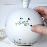 Pair of Royal Lily Aux Barbeaux Porcelain Ball Lamps