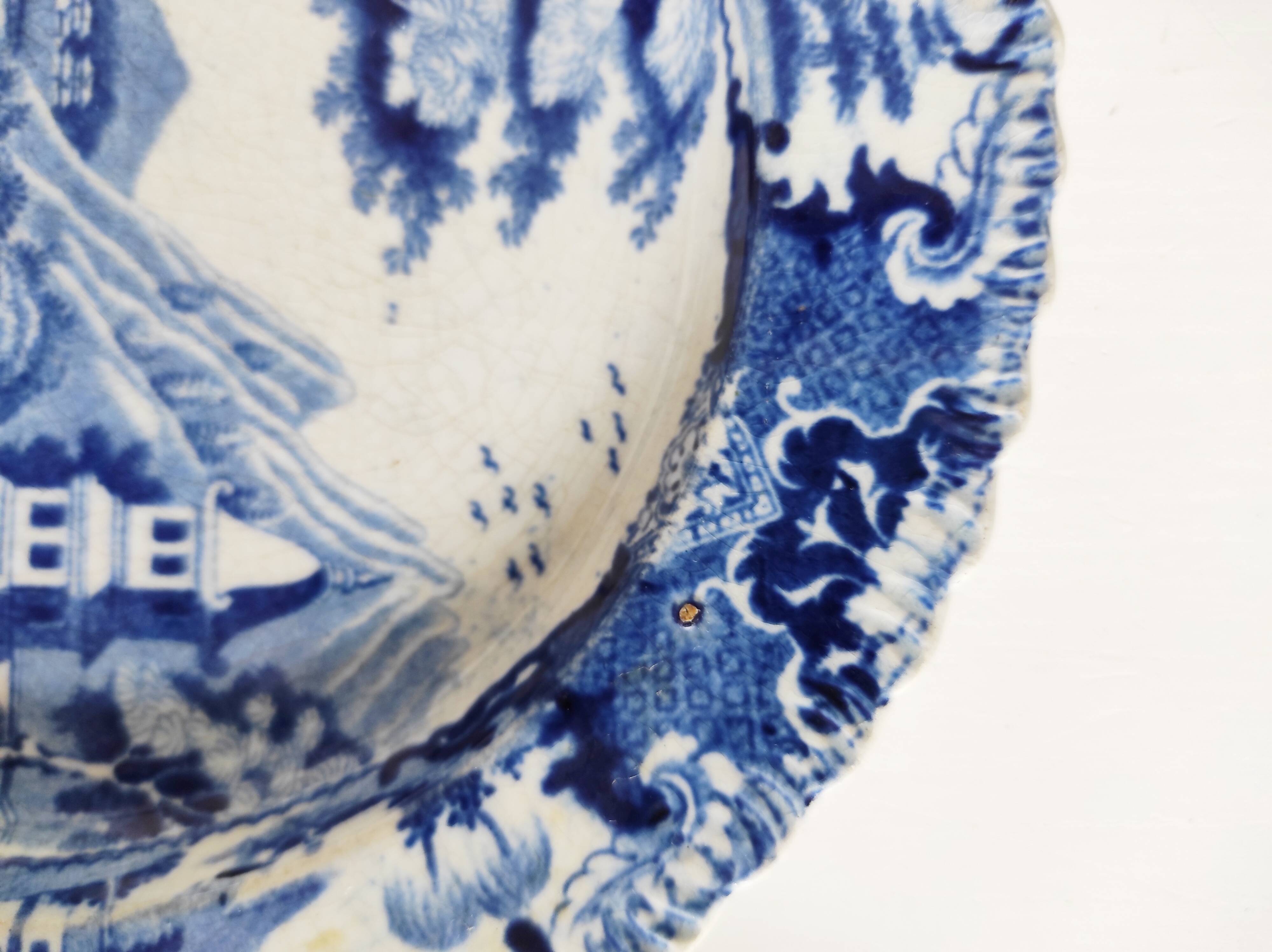 Calais earthenware 4 pagoda plates