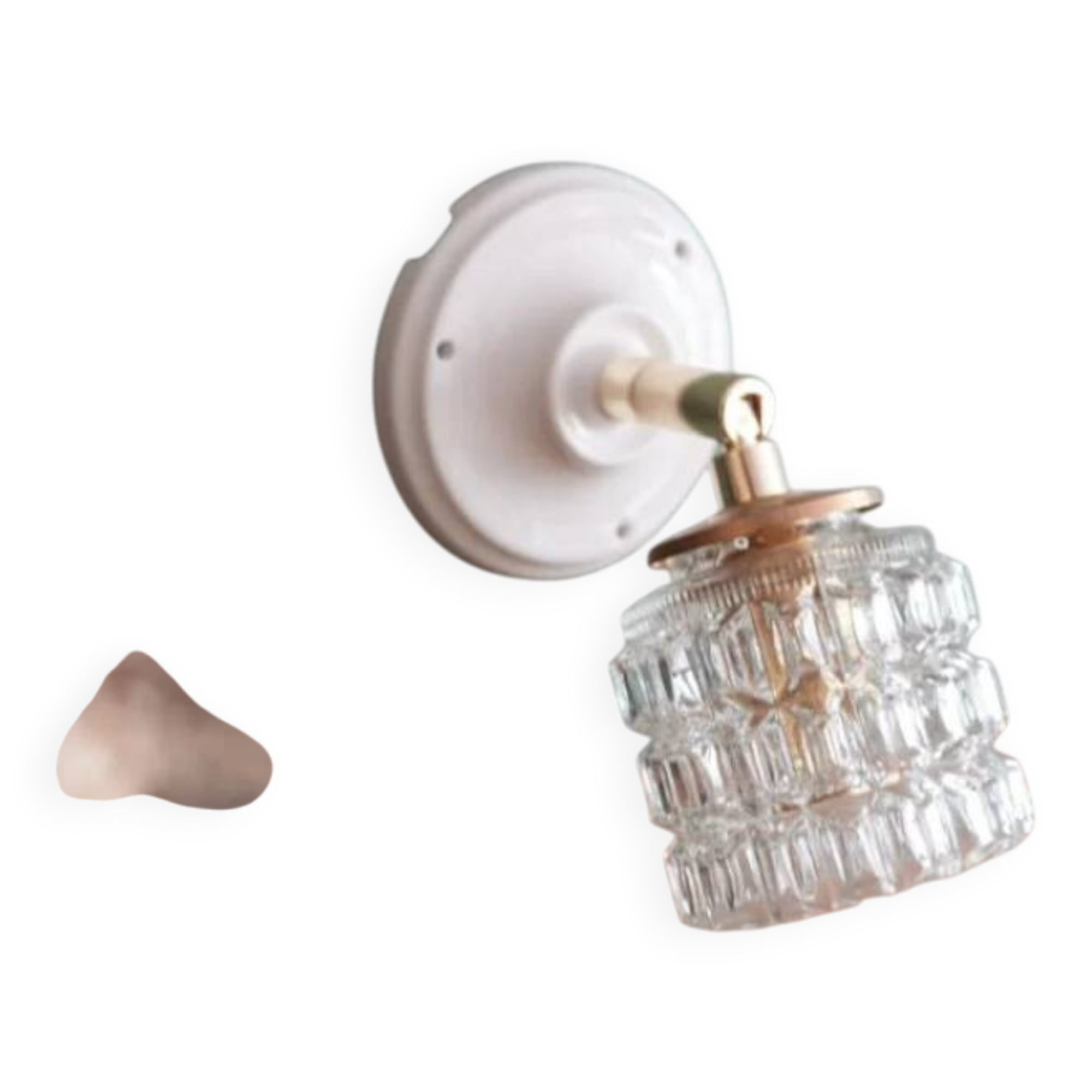 Small chiselled glass wall light