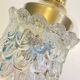 Old brass swan neck wall light and transparent glass tulip vintage decoration