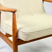 GFM 300-202 armchair in beige boucle by J Kedziorek 1970s