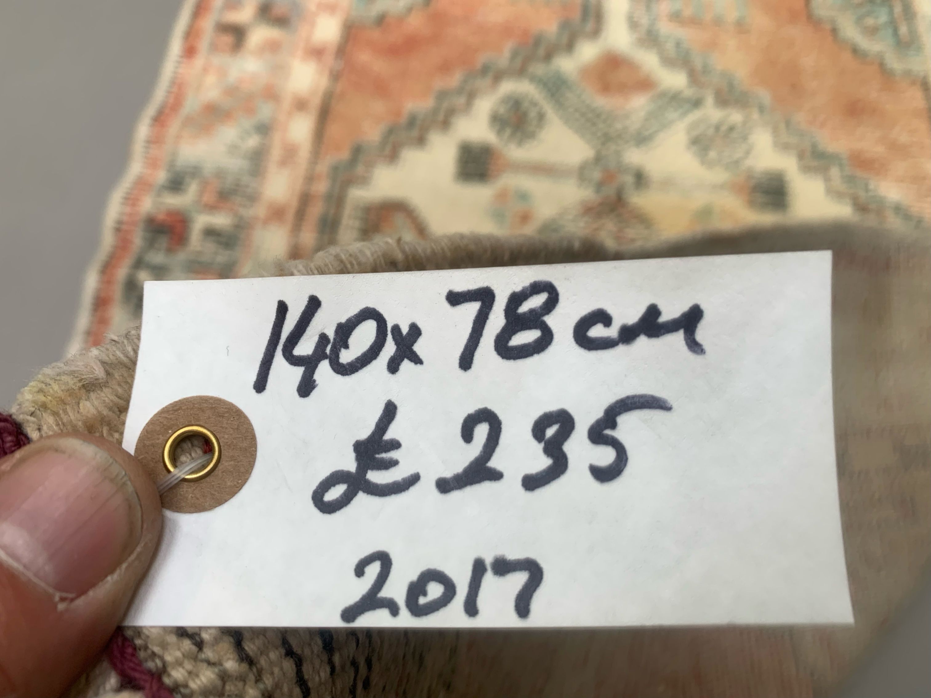 Vintage turkish oushak rug 140x78 cm carpet