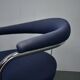 Anton Lorenz for Thonet "Ss33" chrome Armchair in blue fabric , 1970s