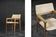 Vintage Scandinavian modern director's chair in oak and Alcantara fabric, 1960s.