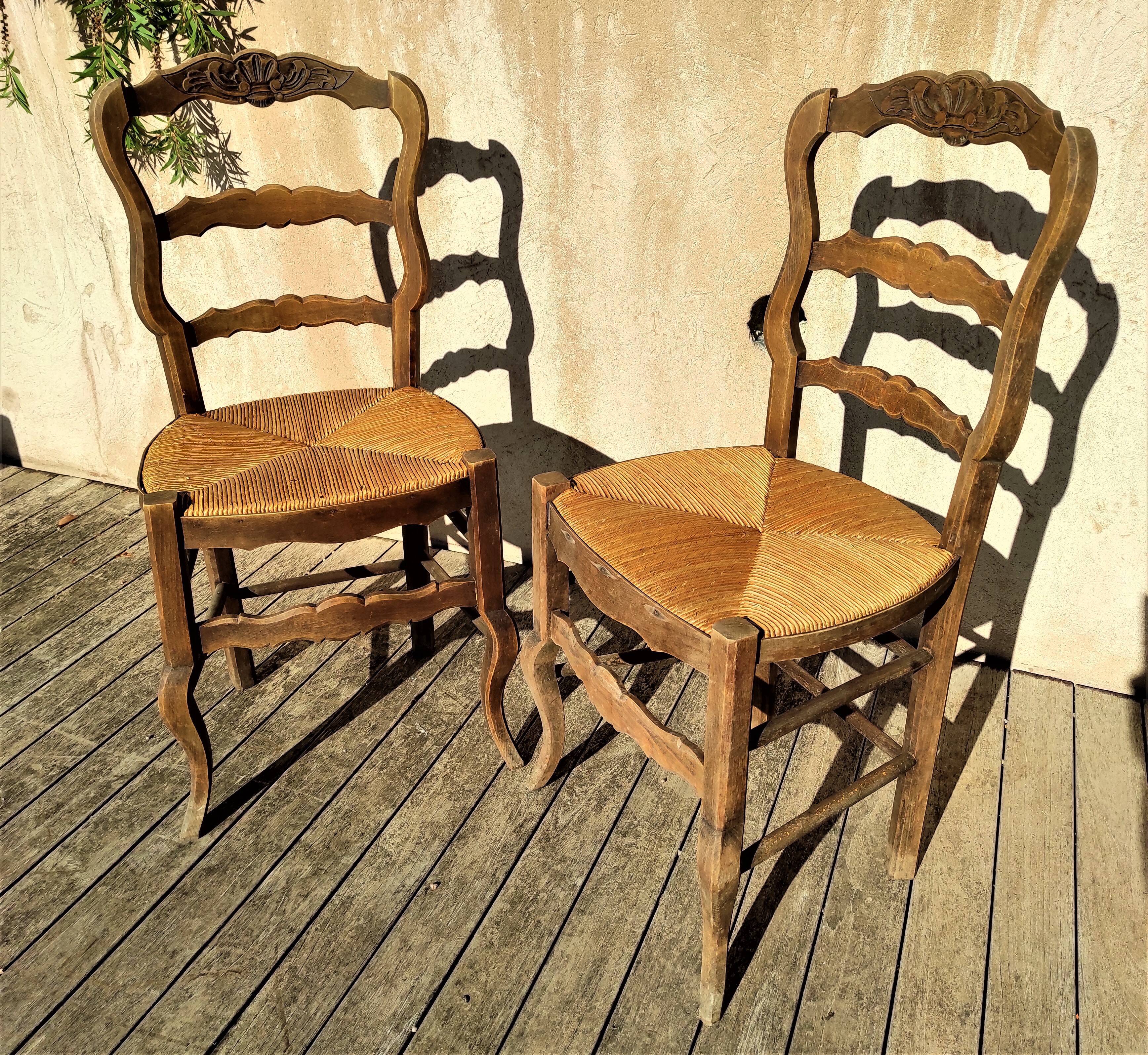 1 lot de 4 chaises rustique