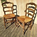 1 set of 4 rustic chairs