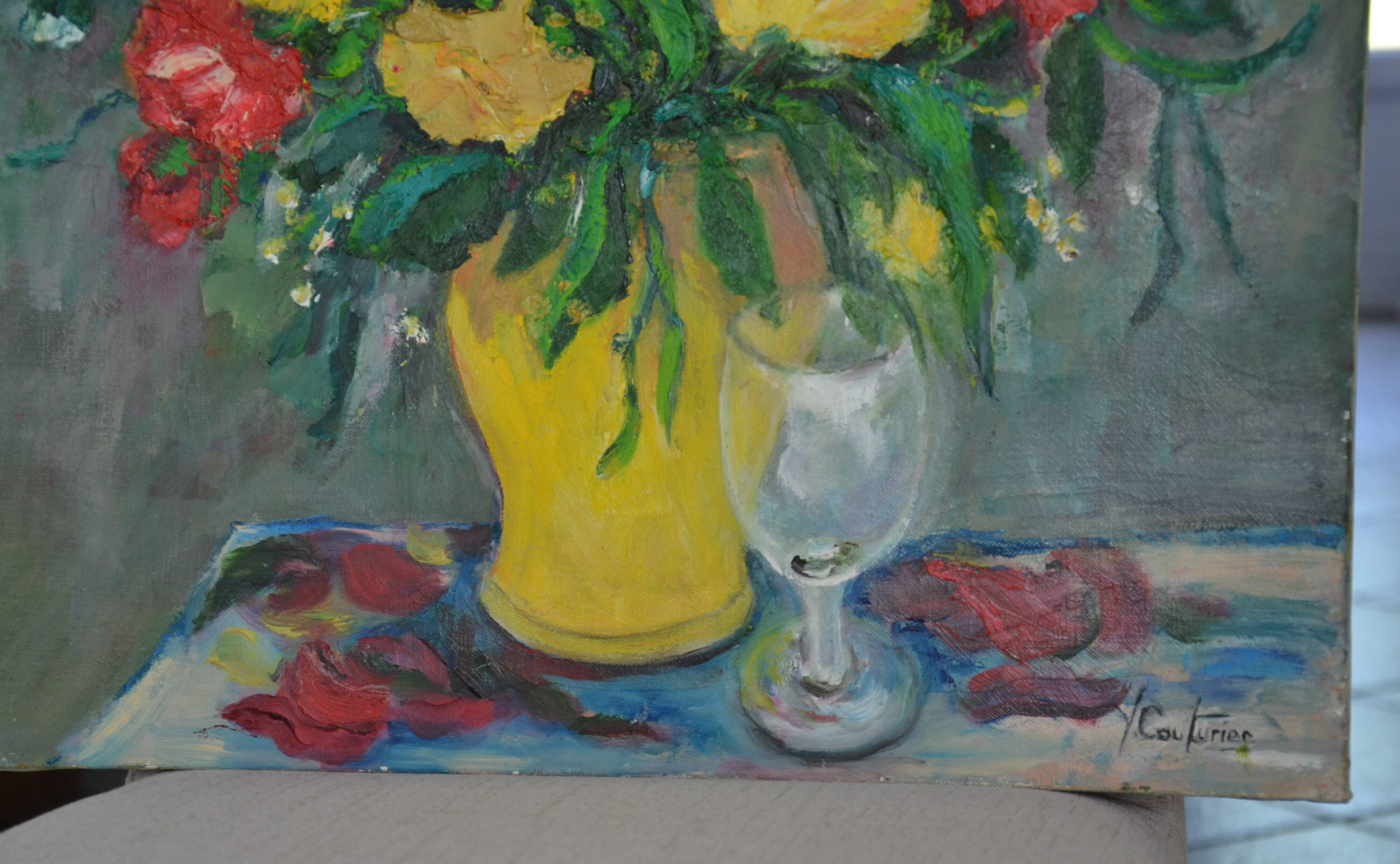 oil on canvas bouquet of flowers