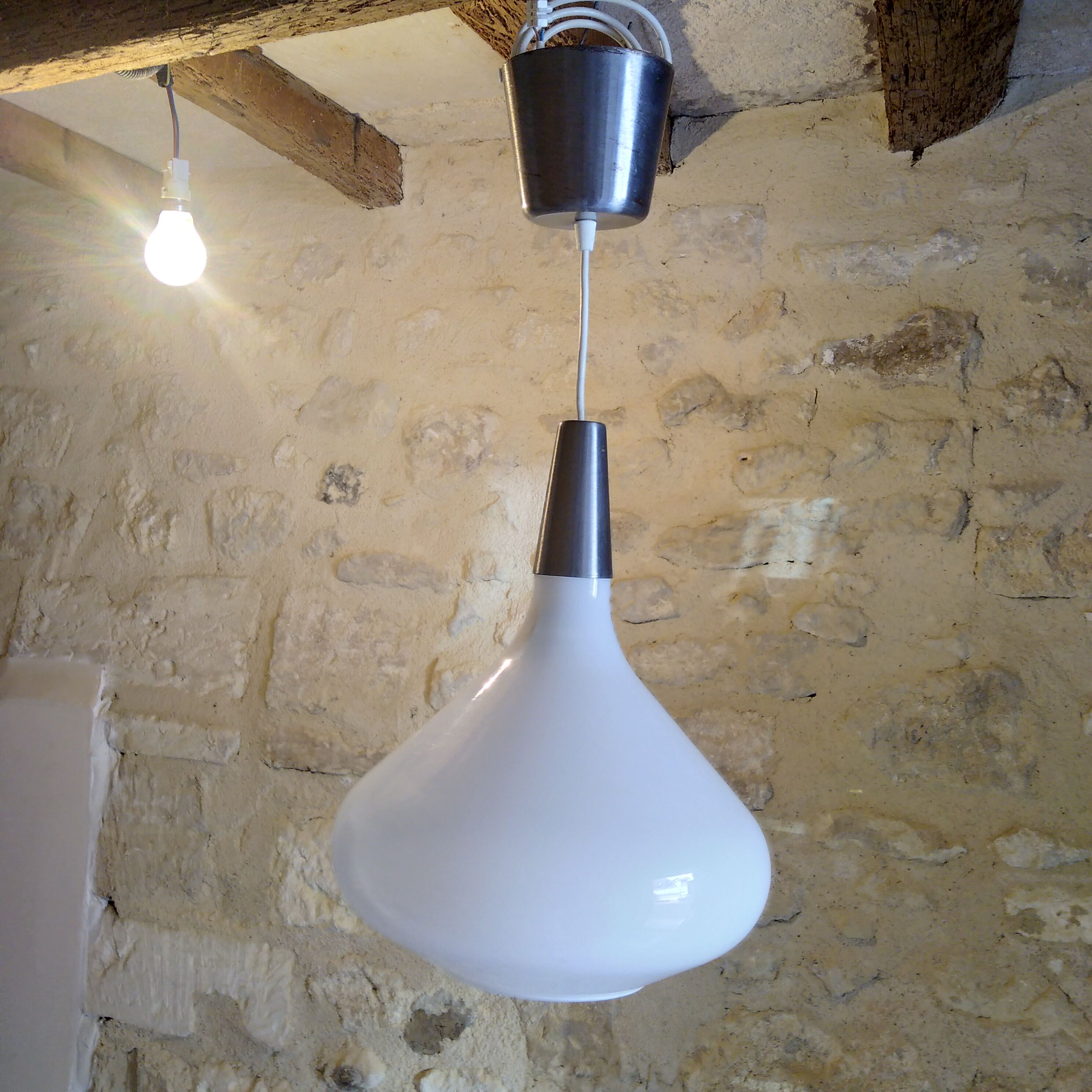 Opaline chandelier 1970