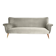 3-seater velvet sofa, original, over 60 years old, grey.