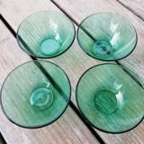 Set of green glass cups